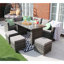 Apeksha 9 - Person Wicker Patio Dining Set with Rectangular Table , Cushions Included