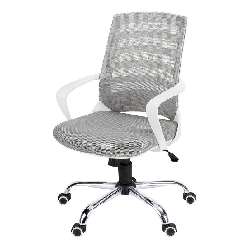 Chaise de bureau Clintonville, Blanc / gris, Chrome