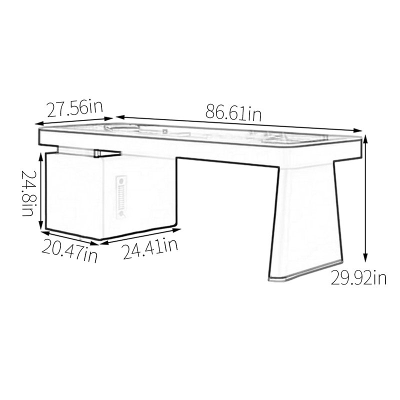 Almanzar, 29.53" H x 86.64" W x 27.56" D