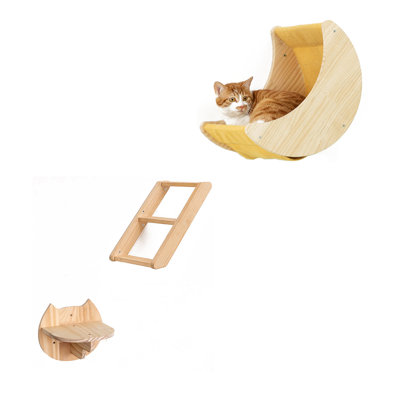 Ensemble de 3 hamacs et tablettes pour chat Gerlinda