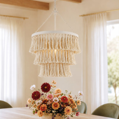 Luray 4 - Light Dimmable Classic Chandelier Craftman 3-Tiers Tassel 
