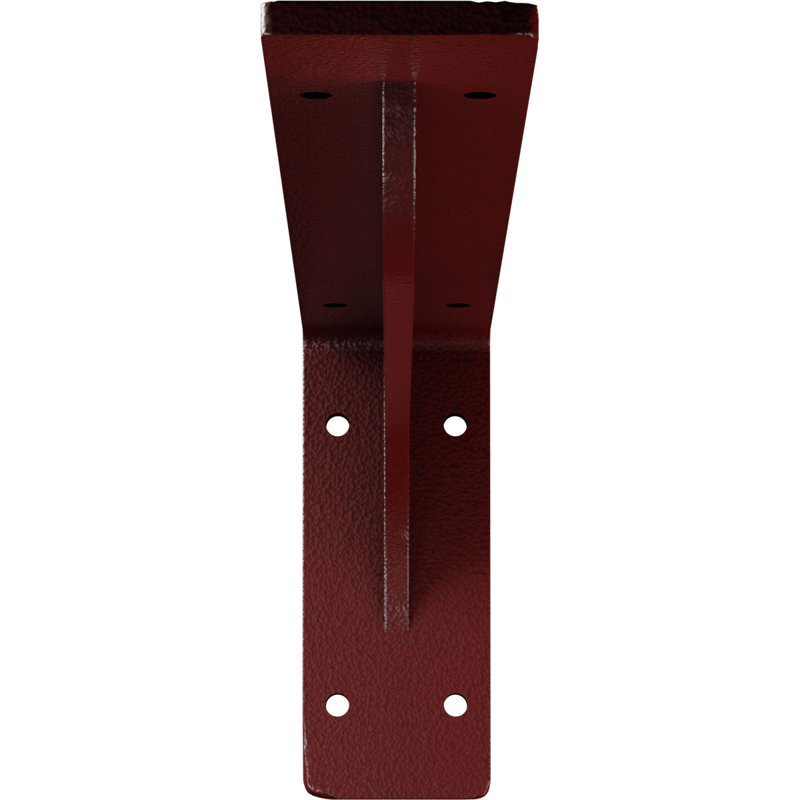 Support en acier Embrey, H 5,25 po x l 2 po x P 14 po, Rouge vif martelé