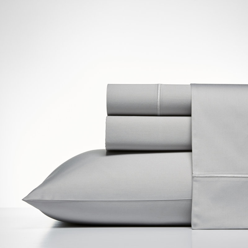 Nautica Regatta Sateen Cotton Luxury Sheet Set, Queen, Gray