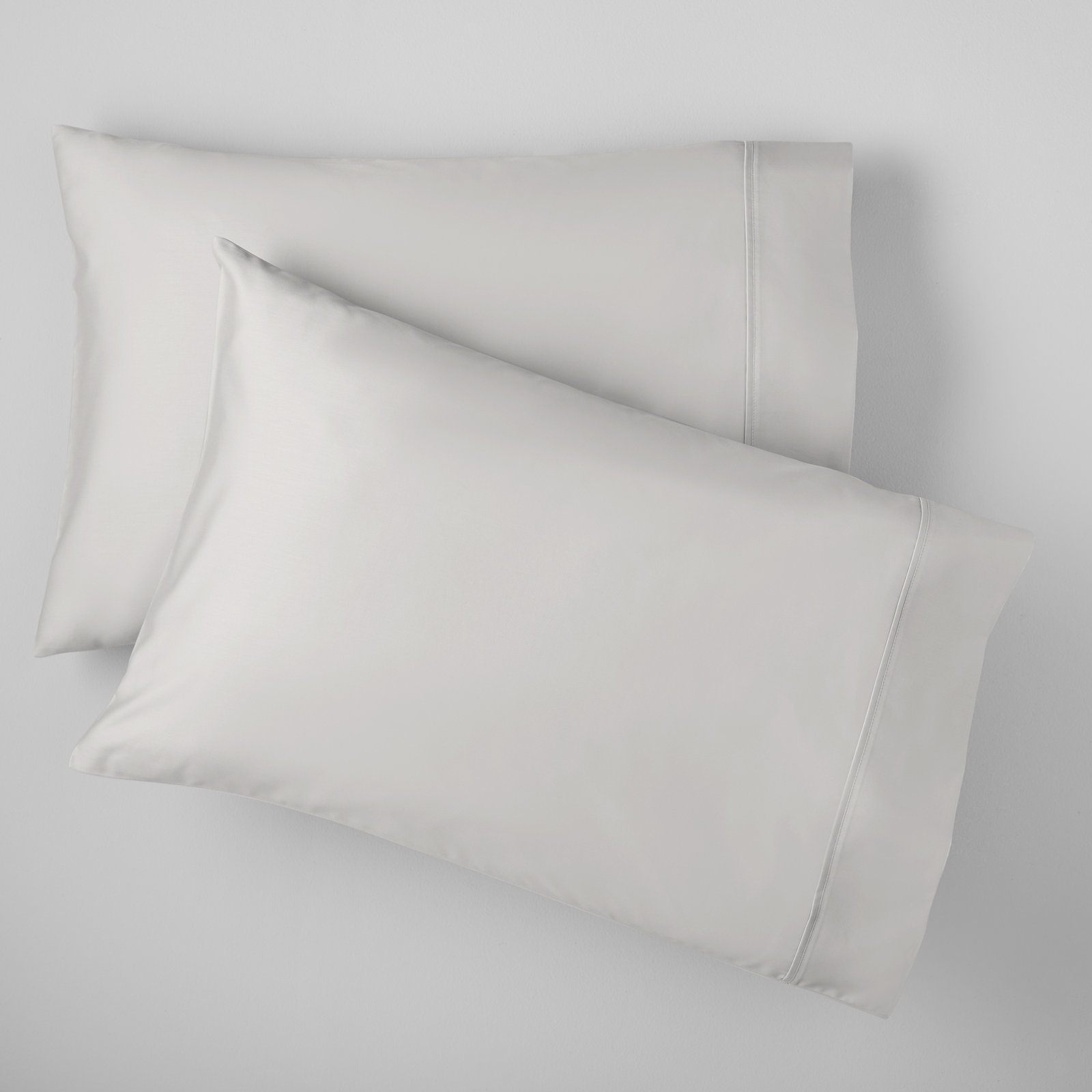 Hayward Egyptian-Quality Cotton Sateen Pillowcase Set, Soft Gray, King - 2 King Pillowcases