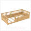 Lit simple Montessori avec garde-corps de sécurité, structure en bois à profil bas pour enfants, aucun sommier requis, idéal pour les chambres partagées-662317885-662317874