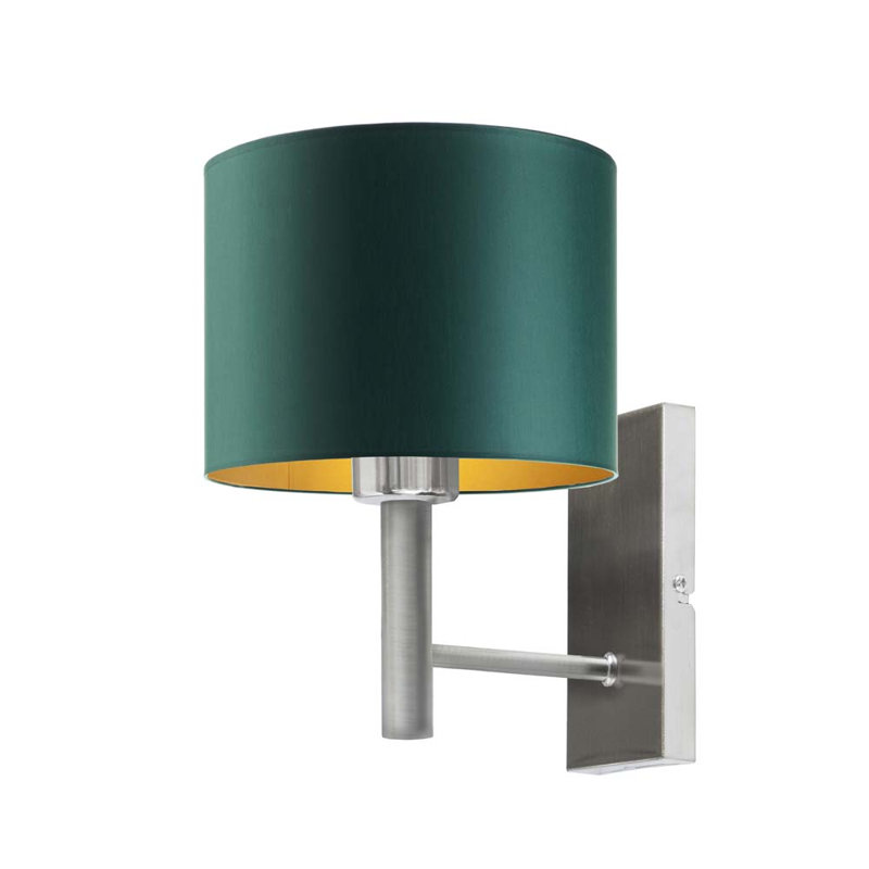Woodhouse Steel Armed Sconce, Silver, Emerald