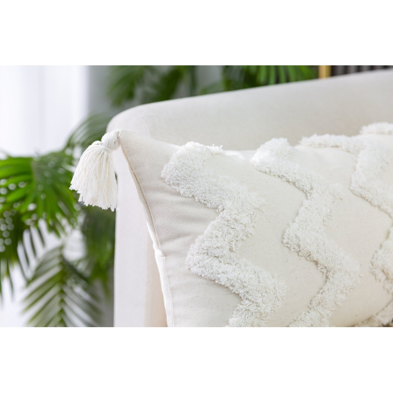Housse de coussin Aveda, Blanc cassé, H 12 po x l 20 po