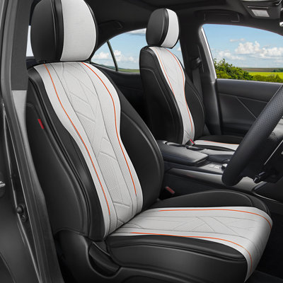 Touring Series Seat Covers Full Set With Airbag Compatible, Reserved Opening Holes For Headrest, Universal For Cars