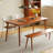 Brown Rectangular Solid Wood Dining Table-1543689016