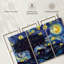 «Elephant Family Starry Night», reproduction sur toile-92760959