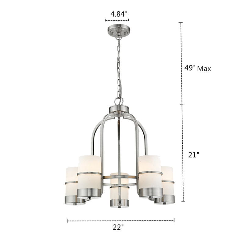 Lustre classique/traditionnel ombré 5 lumières Ryder