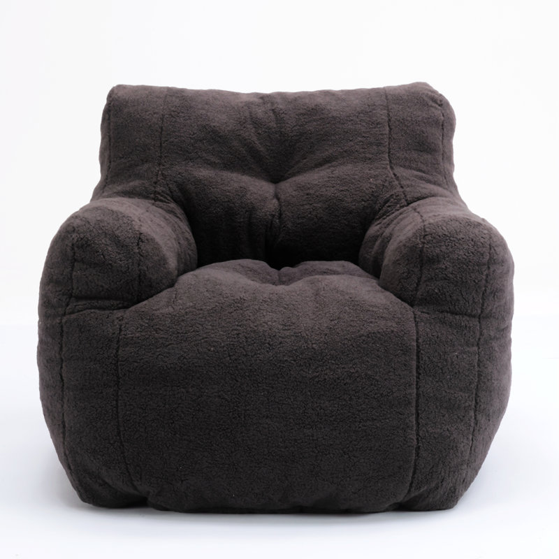 Almon Upholstered Armchair, Dark Gray Teddy Fabric
