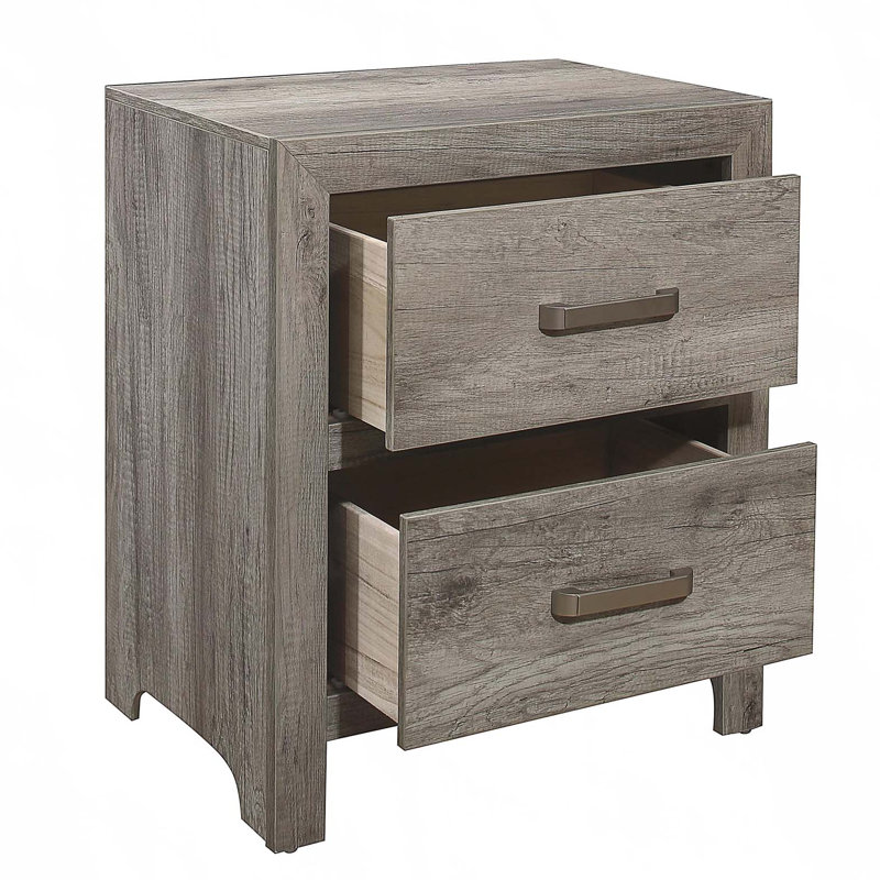 Table de chevet transitionnelle en simili bois plaqué