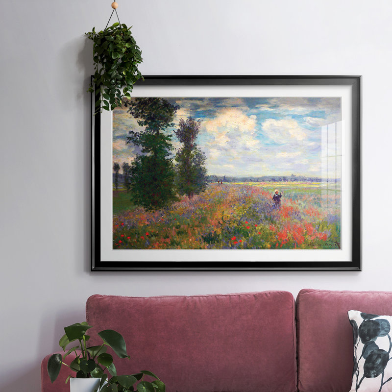 Monet, impression encadrée sur papier par Claude Monet, Noir, H 30 po x l 44 po x P 1,5 po