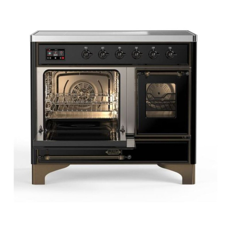 Majestic II 40" Freestanding Induction Range, Glossy Black/Bronze