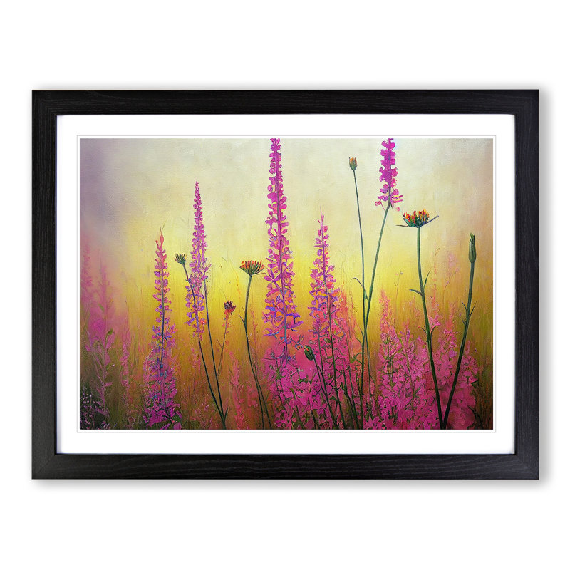 Irresistible Wildflowers Floral - Single Picture Frame Print, 34cm H x 46cm W x 2cm D, Black