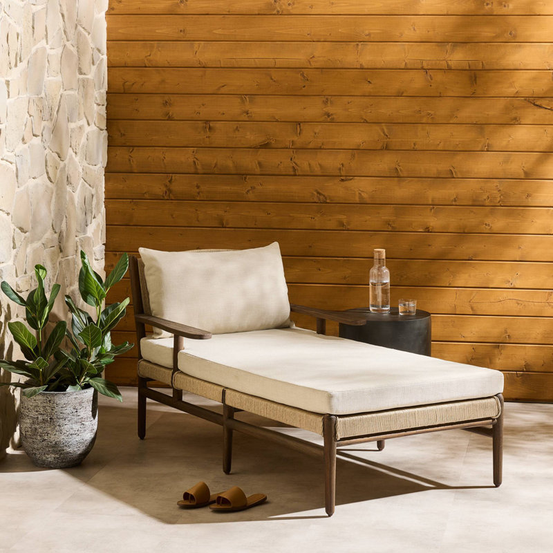 Herrin Outdoor Teak Chaise Lounge