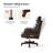 Heeg Traditional 42.5"H Genuine Leather Swivel Tilting Office Chair with Adjustable Headrest and Solid Wood Legs-1490711116