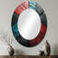 Carreaux à chevrons bleus et rouges Elegance III - Miroir mural moderne audacieux et éclectique-1057864995