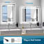 Miroir de salle de bain à DEL 36 po x 28 po à l'avant et à l'arrière, désembuage 5 minutes, miroir de meuble-lavabo mural 5 mm à réflexion intégrale HD, 3 couleurs à intensité variable, CRI90 +, fonction de mémoire (à brancher / câblé)