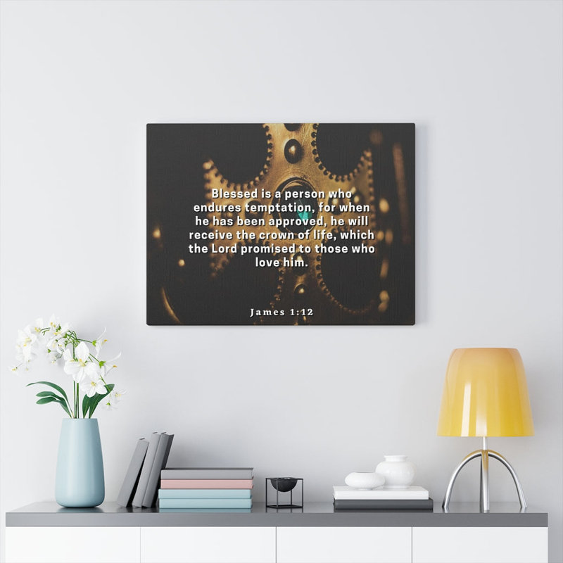 Crown Of Life James 1:12 - Wrapped Canvas Print, 28cm H x 36cm W