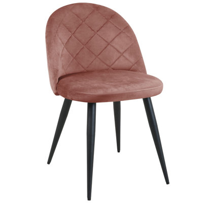 Beallsville 47cm H Tufted Velvet Upholstered Upholstered Back Side Chair in Pink