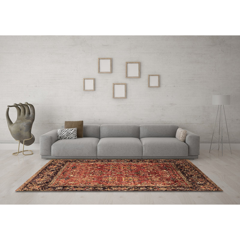 Tapis brun moderne Marquiese Mid-Century 2375, Carré de 6 pi