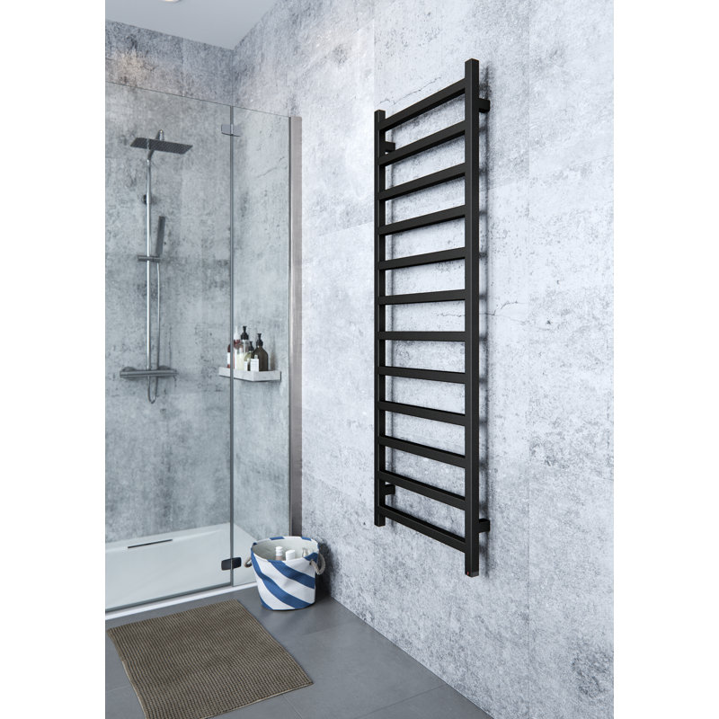 Simple One, Electric Towel Rail, Black, 144cm H x 50cm W x 7.2cm D