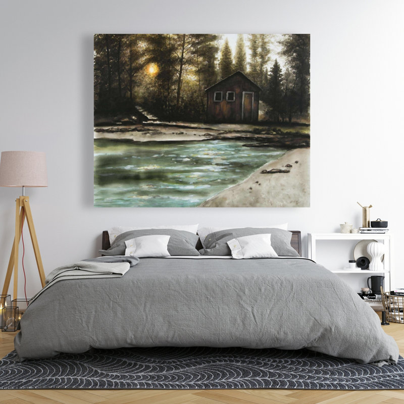 Cabine dans la forêt - Toile grotte rustique pour décoration intérieure