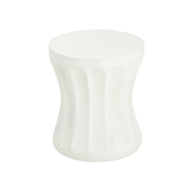 Outdoor Round Concrete Antique White Side Table,Living Room Mgo End Table
