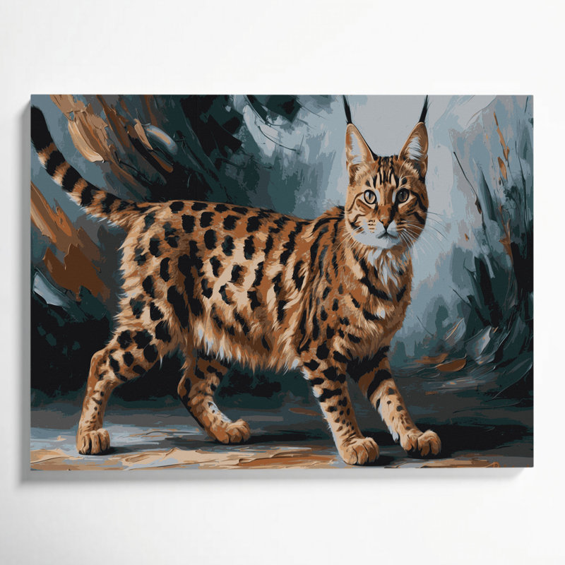 «Cats Pixiebob», art mural sur toile grise, H 11 po x l 14 po