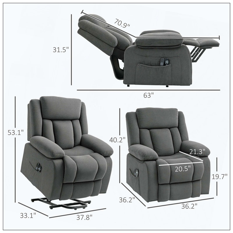 Poches chauffantes électriques pour fauteuil de massage inclinable