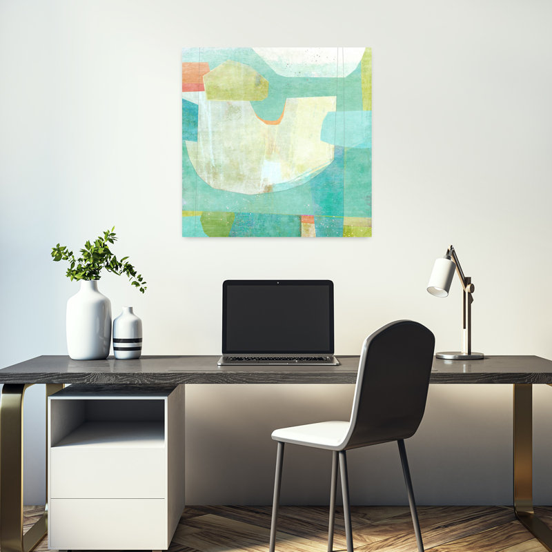 Aqua Pool Abstract Contemporary Art, 18" H x 18" W