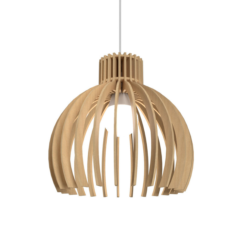 Maple Wood Contemporary Mini Pendant Light