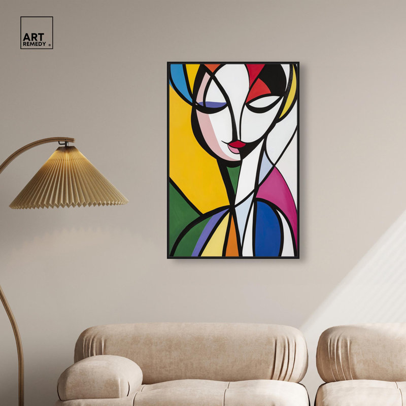«Lacara II», toile par Art Remedy, H 37 po x l 25 po, Cadre flottant, Noir