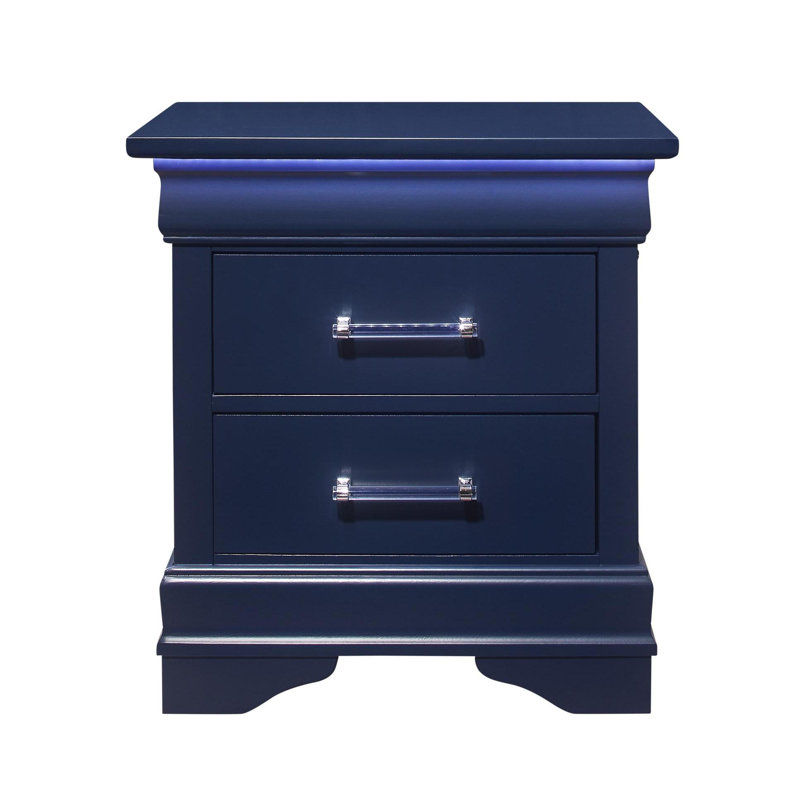 Table de chevet avec DEL, Bleu