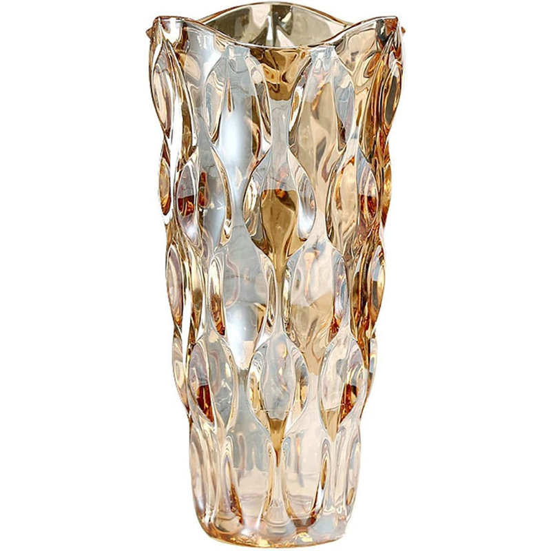 Glass Table Vase, Amber