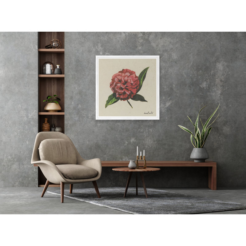 Fleur rose - reproduction de cadre photo, Blanc