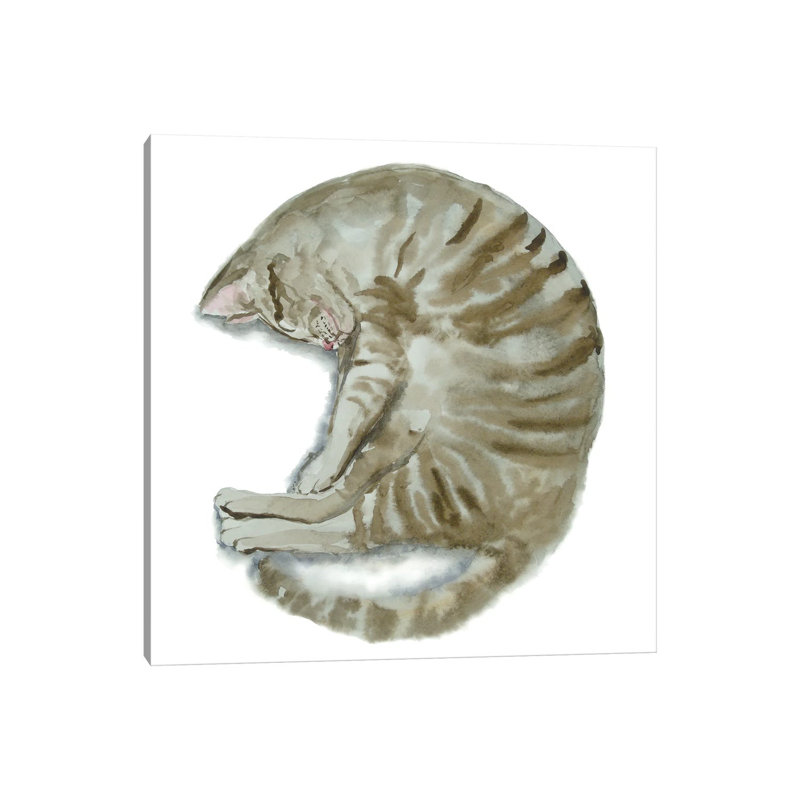 Sleeping Tabby Cat III by Alexey Dmitrievich Shmyrov - Wrapped Canvas Gallery-Wrapped Canvas Giclée