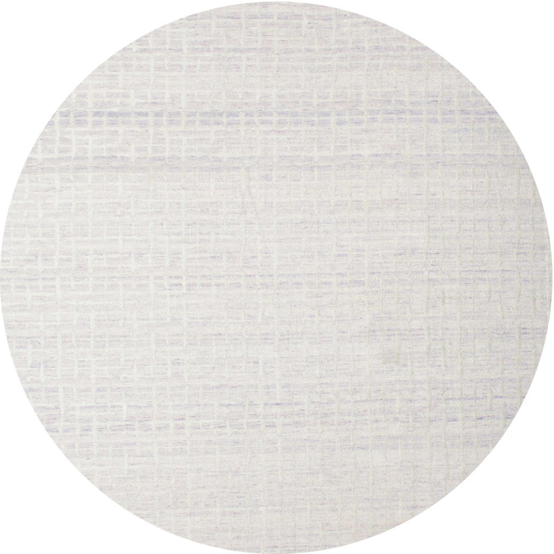 Tapis contemporain blanc cassé, Rond 3 pi