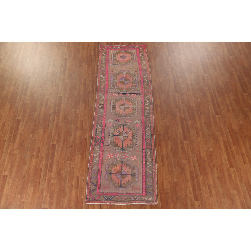 Tapis de couloir vintage en laine 4 x 11