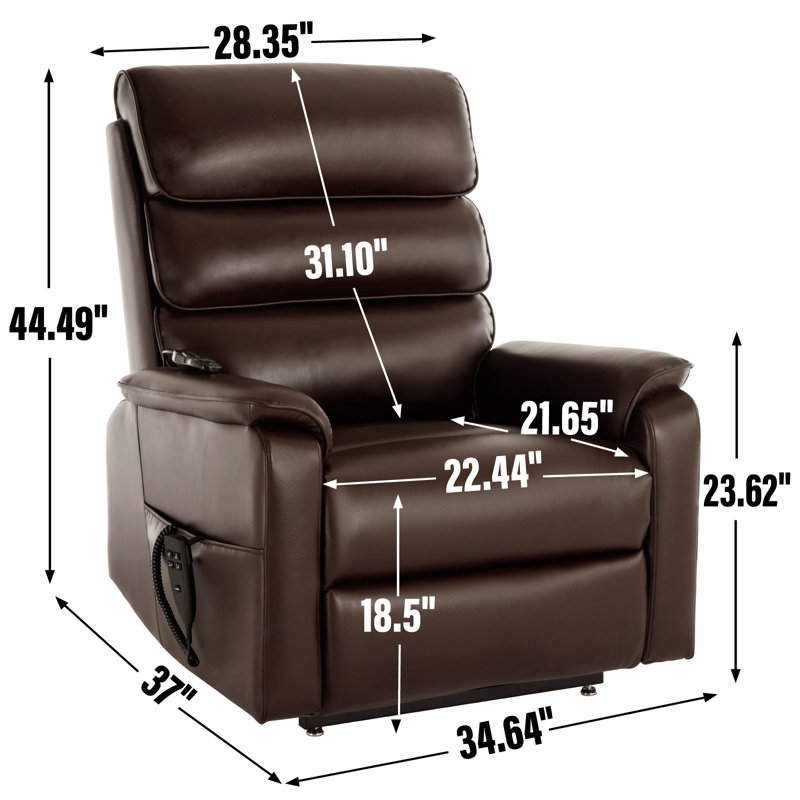 Leatheraire Dual Motor Infinite Position Up To 350 Lbs Power Lift Recliner Chair With Power-Remote, Heat Massage And Heavy Duty Motion Mechanism