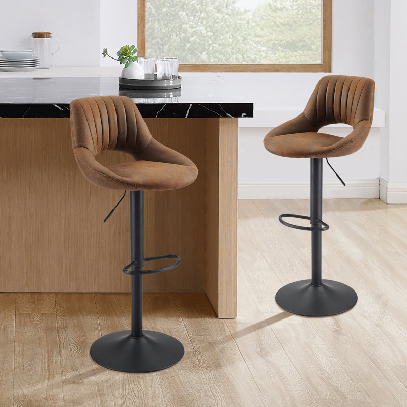 Tabouret pivotant à hauteur réglable Carrolle, Brun