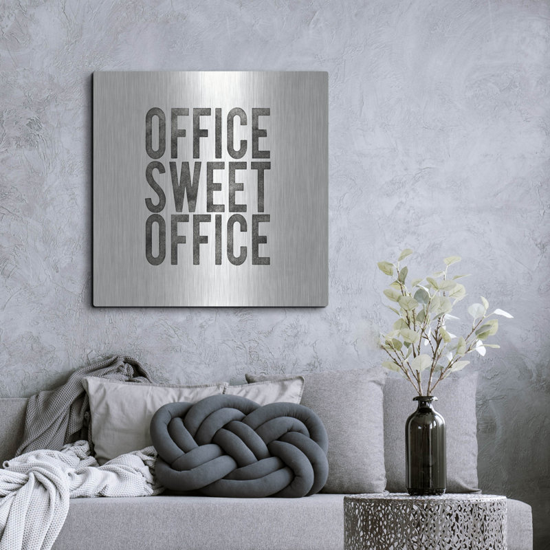 Art mural luxueux en métal «Work From Home 1» par Wild Apple, 36 po x 36 po, H 36 po x l 36 po