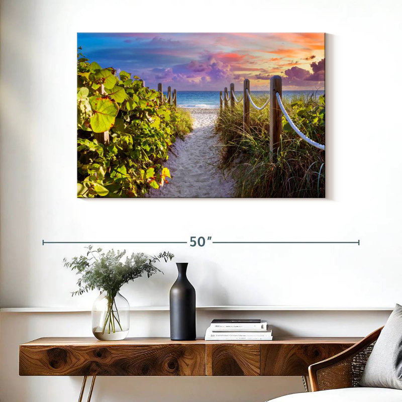 Gillard Sandy Path avec Seagrapes, Floride, H 26 po x l 39 po