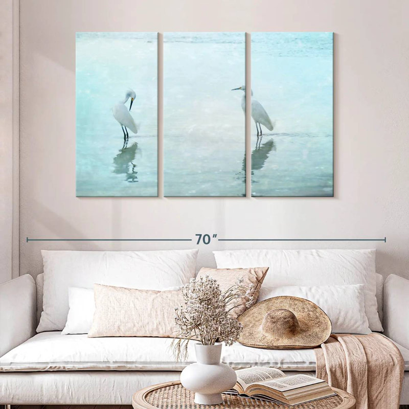 Brampt White Cranes, 32" H x 50" W