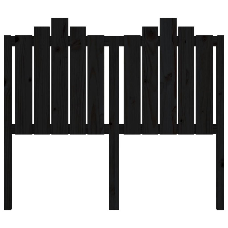 Rollegem Solid Wood Headboard, Small Double (4'), Black