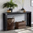 Black Oval Console Table with Reversible Legs & Wide Display Top