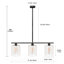 Luminaire suspendu linéaire en verre à intensité variable pour îlot de cuisine de 5,9 po (l) à 3 lumières réglables-112011109-112011108-112136983