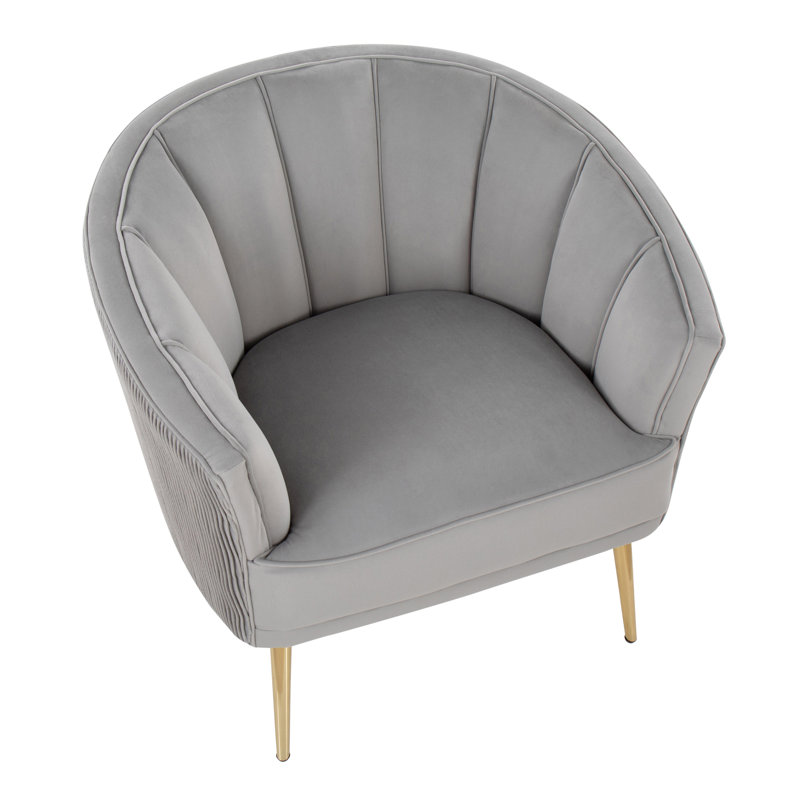 Fauteuil Rainner, Velours argenté